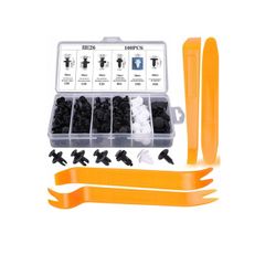 100Pcs Car Fixing Clips + 4Pcs trim removal tools