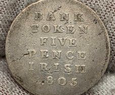 Ireland 1805 Silver Bank Token Five Pence Irish George III