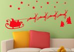 Christmas Santa Sleigh Reindeer Vinyl Decal
