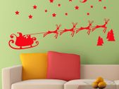 Christmas Santa Sleigh Reindeer Vinyl Decal