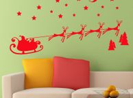 main image for ad Christmas Santa Sleigh Reindeer Vinyl Decal