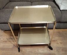 Vintage 2-Tier Woodmat Trolley