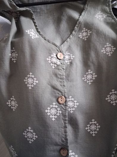 CoOrd Set - Trousers Waistcoat - Sage Green - UK 12 - Cotton Linen mix