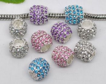 Pandora Style Dense Rhinestone Spacer Beads