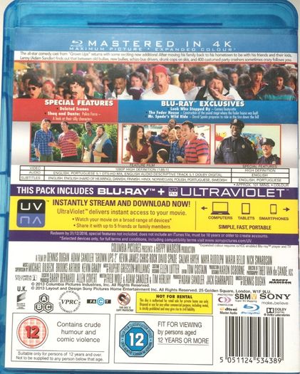 Grown Ups 2 [2013] Adam Sandler, Kevin James, Chris Rock, David Spade, Salma Hayek, Maria Bello, Maya Rudolph, Ebony Jo-Ann, Colin Quinn & Steve Buscemi [Blu-ray Movie]