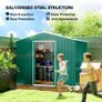 8 x 6ft Galvanised Steel Shed, with Double Door Image 4