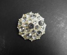 Vintage Cut Crystal Glass Brooch