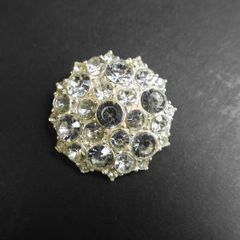 Vintage Cut Crystal Glass Brooch