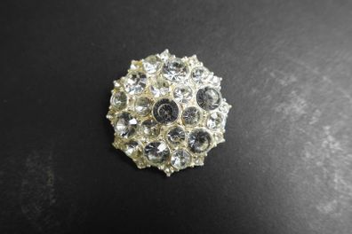 Vintage Cut Crystal Glass Brooch