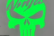 Ninja Punisher  Decal sticker x 2 Helmet Fuel Tank Fairings