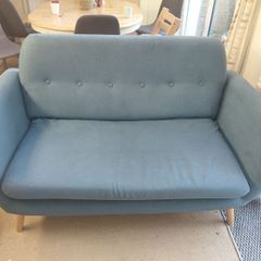 Small Two Seater Couch Blue