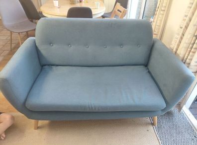Small Two Seater Couch Blue