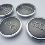 4x Audi 68mm 69mm 3D Silver Chrome alloy wheel centre caps cap 4B0601170 Hub Cover Image 10