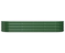 Garden Raised Bed Galvanised Steel 224x80x36 cm Green