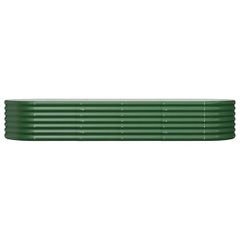 Garden Raised Bed Galvanised Steel 224x80x36 cm Green