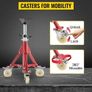 Jack Stand, V Head Pipe Stand Adjustable Height 20-37 Inch, Pipe Jack Stands with Casters 882 LB, Folding Portable Pipe Stands 1/8 to 12 Inch Pipe Supporting Image 5