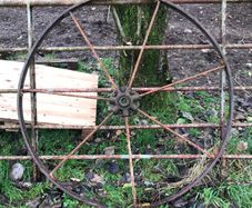 Vintage horse cart wheel