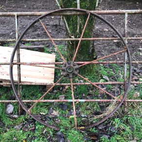Vintage horse cart wheel