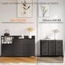 Black Chest of Drawers Bedroom, 8 Fabric Drawers, 30x132x88cm Contains 2 USB & 2 AC Ports Sockets, Storage Dresser with 8 Fabric Drawers Suitable for Bedrooms, Living Rooms Image 4
