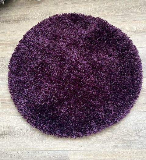 Shaggy Circle Purple Rug 80cm in very good condition