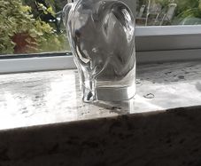 Orrefos Glass Paperweight Elephant heavy