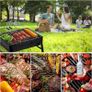 Portable Folding Charcoal Barbecue Grill 20.47x W11.61x H8.74 inches Image 7