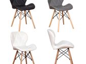 _A set of 4 Medieval Dining Chairs Set, High-Quality PU Chairs with Metal Feet for Kitchen Dining Room (White/Grey/Black/Brown)