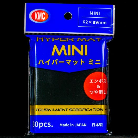 1 Pack of 60 Black KMC Hyper Mat Small Japanese Size Sleeves 62 x 89mm Yugioh Cardfight Protection