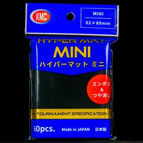 1 Pack of 60 Black KMC Hyper Mat Small Japanese Size Sleeves 62 x 89mm Yugioh Cardfight Protection