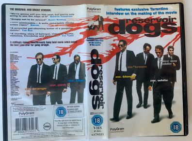 Reservoir Dogs (Quentin Tarantino Film) [1992] Harvey Keitel, Tim Roth, Chris Penn, Steve Buscemi, Lawrence Tierney, Michael Madsen, Quentin Tarantino & Edward Bunker (PAL VHS Cassette Movie)