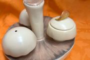 MId Century Modern Carlton Ware Mushroom Cruet Set