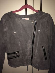 GIRL'S Suede Biker Jacket Age10-11
