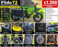 Fiido T2 Electric Cargo Bike Family Package  Extras 1,350 ONO