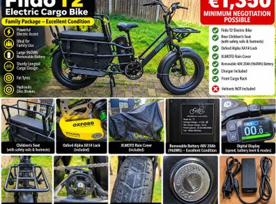 Fiido T2 Electric Cargo Bike Family Package  Extras 1,350 ONO