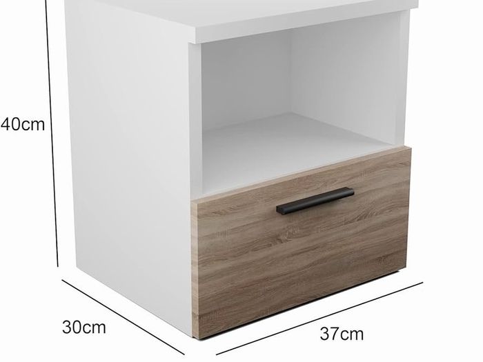 NEW SALE | Bedside Tables, Bedside Drawers, Bedside Cabinet, 1 Drawer, End Table with Storage Shelf, Sonoma. Size: W37 x H40 x D30 cm