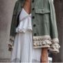 Fab Zara Boho Khaki Lightweight Shacket with Crochet Trim Detail  Size Large UK 12 Image 3