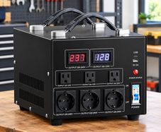 3000VA Voltage Converter Transformer, Heavy-Duty Step-Up/Down 110V-220V, US & EU Outlets, 5V USB Port