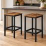 Bar Stool Set of 2 Industrial Style Image 4
