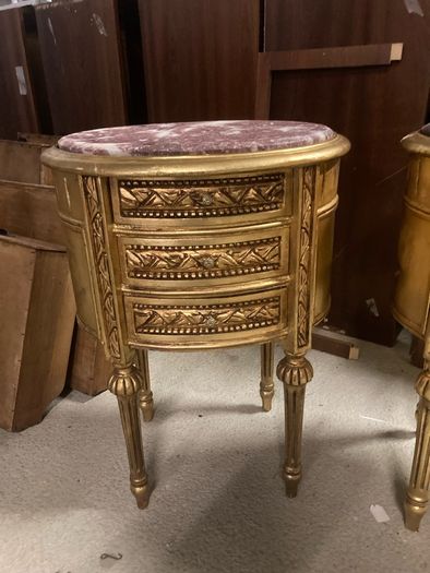 Marble top gold side table with drawers set of two nationwide delivery available