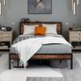 Double Bed Frame Metal Platform Bed Frame with Wood Headboard/Mattress Base/Underbed Storage/No Box Spring Needed/Black Image 9