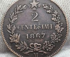 Italy 1867 2 Centesimi Beautiful!