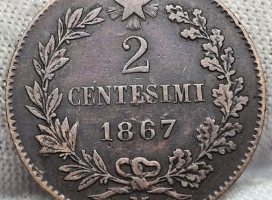 Italy 1867 2 Centesimi Beautiful!