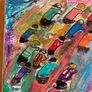 Original Abstract Painting of Cyclists Tour De France The Peleton Bike Bicycle Art  Gift Image 7