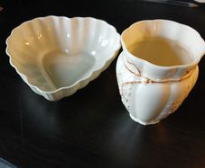 Belleek Heart and vase