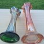 Antique Carnival Glass iridescent glass vases by Fenton. Image 4