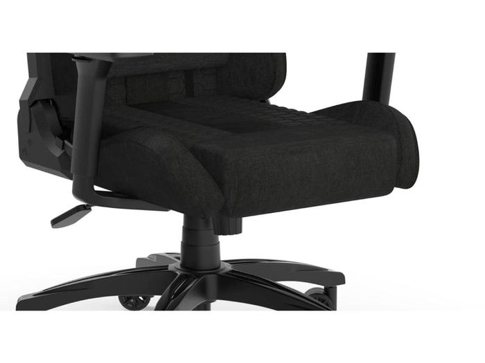 RELAXED Gaming Chair - Fabric - Racing-Inspired Design - Lumbar Pillow - Detachable Memory Foam Neck Pillow - Adjustable Seat Height - Adjustable Armrests - Black
