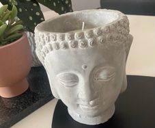 Cement Buddha Head Candle