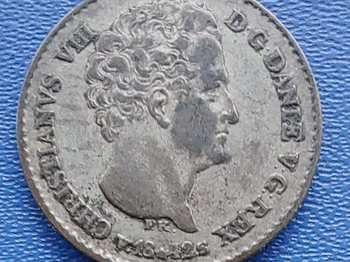 Denmark 1842 Christian 8th 4 Rigsbankschilling Coin