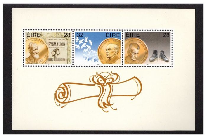 1994 Ireland Irish Nobel Prize-winners Commemorative Stamps Booklet Pane. Mint Never Hinged (MNH). Hibernian HP70