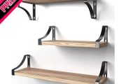 Floating Shelves Wall Mounted Shelf, Paulownia Wood Wall Shelves, Wooden Shelves Set of 3 for Bedroom, Bathroom, Living Room, Kitchen, Home Office, Laundry room,etc (FREE SHIPPING)
